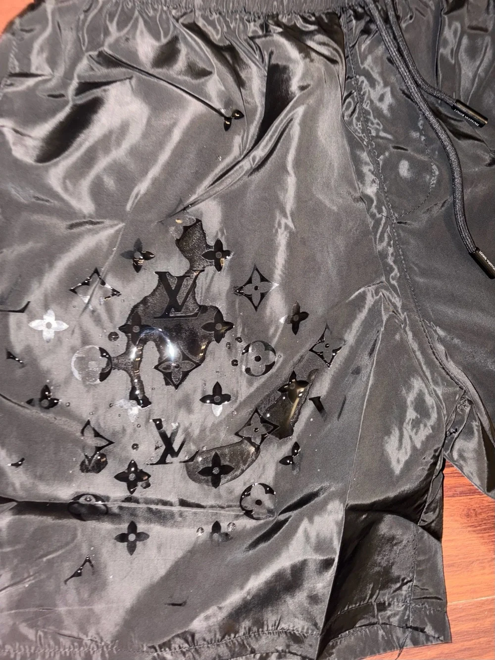 Louis Vuitton Black Swim/Active Shorts with Drawstring